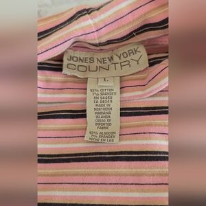 Jones New York Country Pink Striped Top